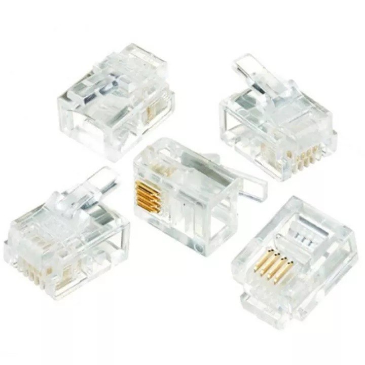 SKU-1299 KONEKTOR RJ11 CONNECTOR 4 PIN TELEPON RJ 11 JACK TELEPHONE