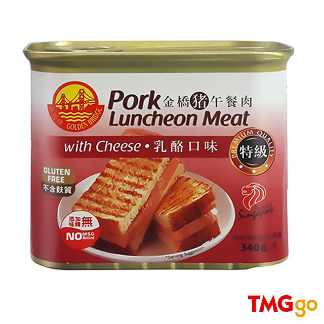 

GOLDEN BRIDGE PORK LUNCHEON MEAT WITH CHEESE GLUTEN FREE 340 GRAM