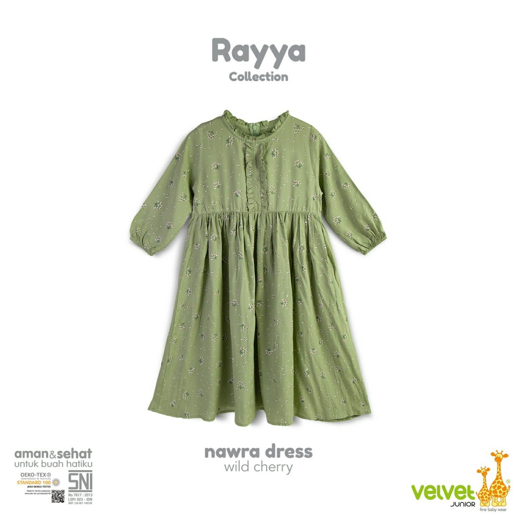 VELVET JUNIOR Rayya Collection - Nawra Dress Baju Muslim Lebaran Anak