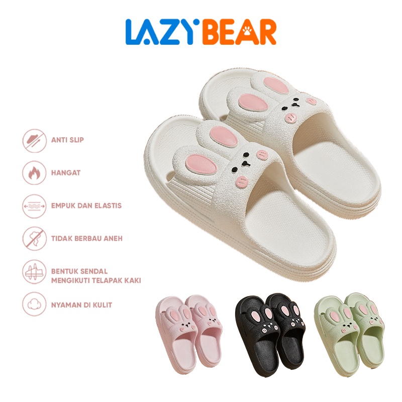 Lazy Bear Sandal Jelly Wanita / Sandal Slip On PVC / Sandal Perempuan Lucu / Cute Rabbit  Sendal Jelly Wanita / H30 Sendal Kelinci Rumah/Sandal Wanita Jelly