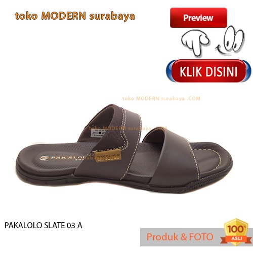 Sandal pria sandal slide kulit casual PAKALOLO SLATE 03