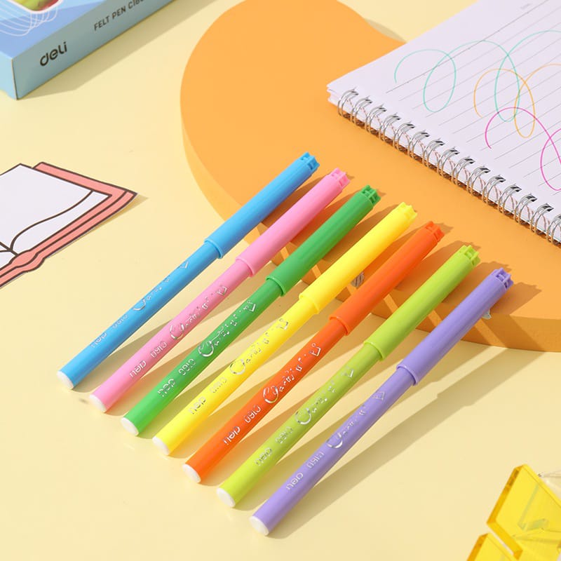 [DELI X AGNEZ MO] Deli Felt Pen / Spidol 24 warna C160