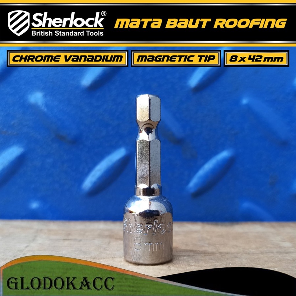 Mata Baut Roofing Magnet TIp Chrome Vanadium 8 x 42 mm Sherlock (1pcs)