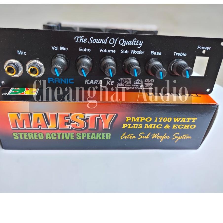 ♕ Kit Power Amplifier Speaker Aktif Stereo Karaoke Plus Echo 1700W PMPO Majesty ☝