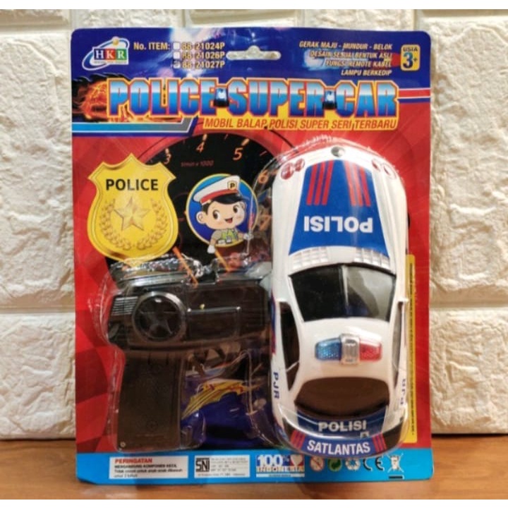 Mainan Anak Mobil Remote Polisi Kabel Murah 88 21027 /Mainan Anak Police Super Car Remot  Kabel