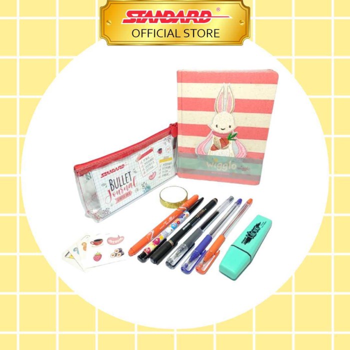 

PAKET NOTEBOOK CANVAS - RABBIT PINK + PENCIL CASE MIX SERIES
