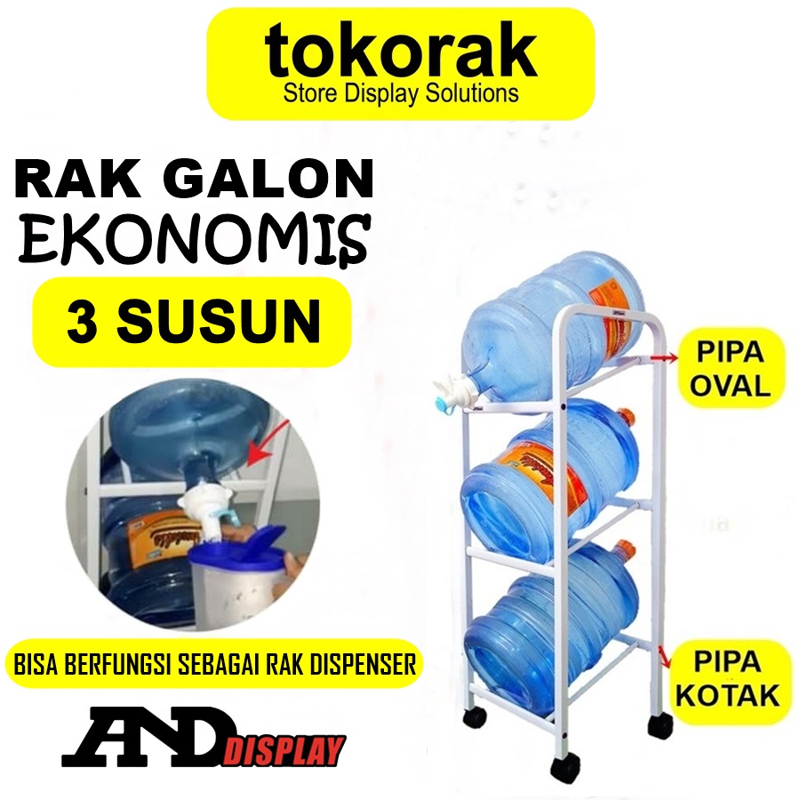 RAK DISPENSER 3 SUSUN PUTIH GALON EKONOMIS AIR MINUM