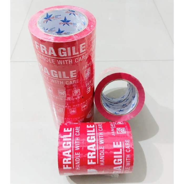 

Lakban Fragile Merah Putih 100 YARD x 45 MM