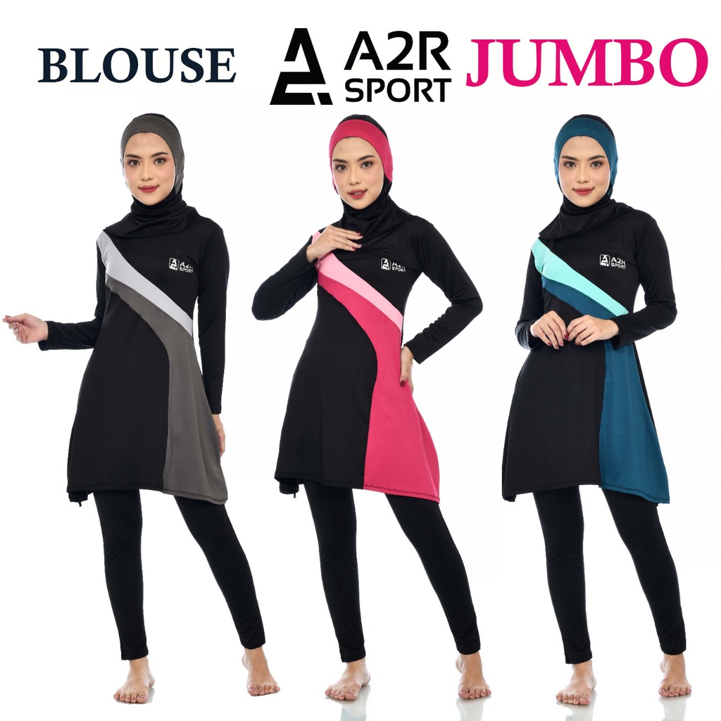 A2R Sport - JUMBO Blouse 1 Baju Renang Muslim Dewasa hijab