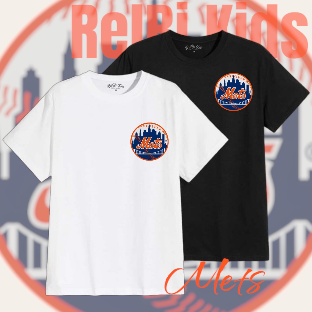 Relbi Kids Kaos Anak Baseball Mets MLB Baju Baseball Anak Tshirt Distro Kids Laki laki Perempuan Kao