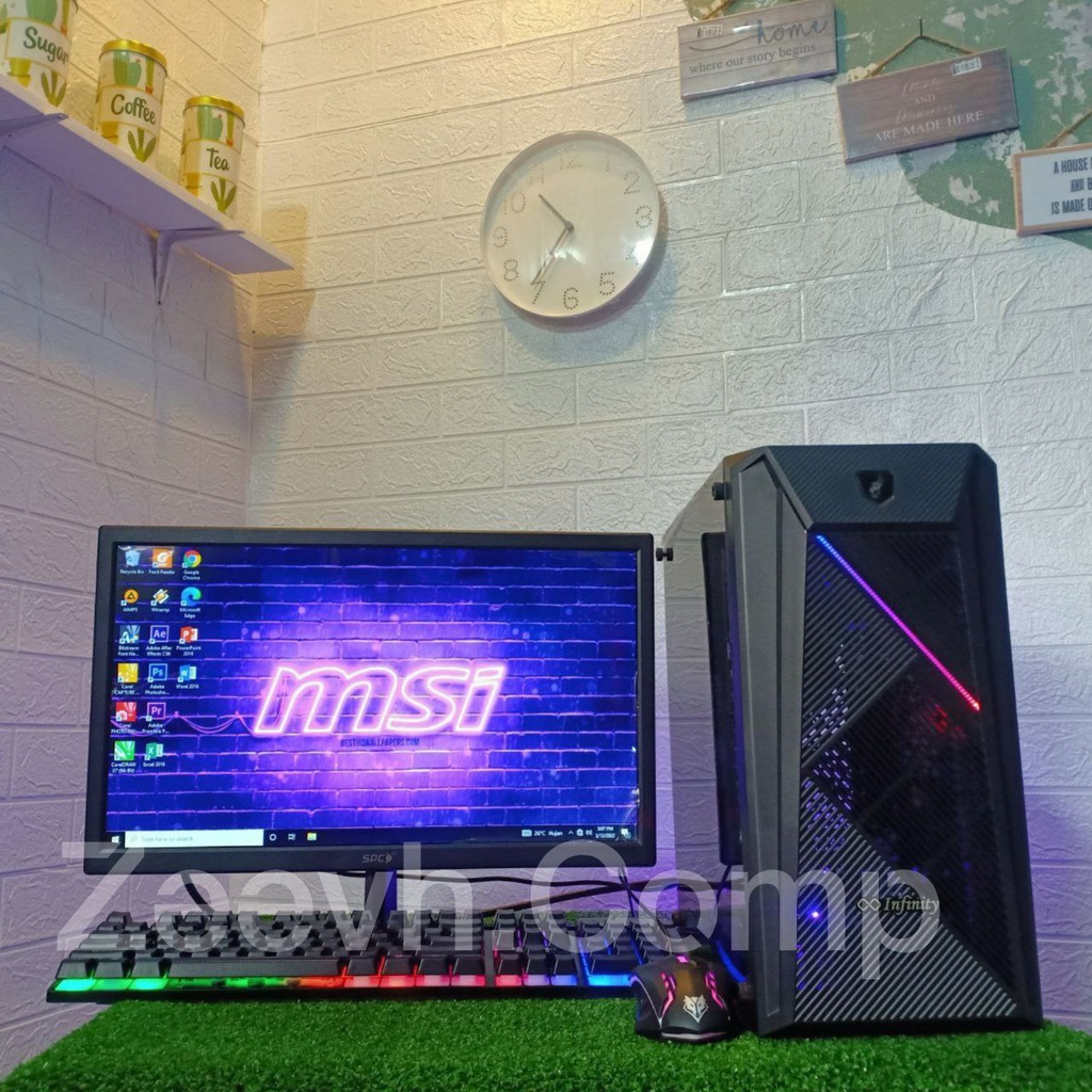 Pc Gaming Editing Core i7 - Ram 16GB - SSD+HDD - VGA 2GB - Monitor Fullset