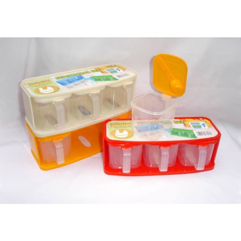 Tempat Bumbu Plastik Wadah Bumbu Seasoning Set SS-2283 GOLDEN HEN GH