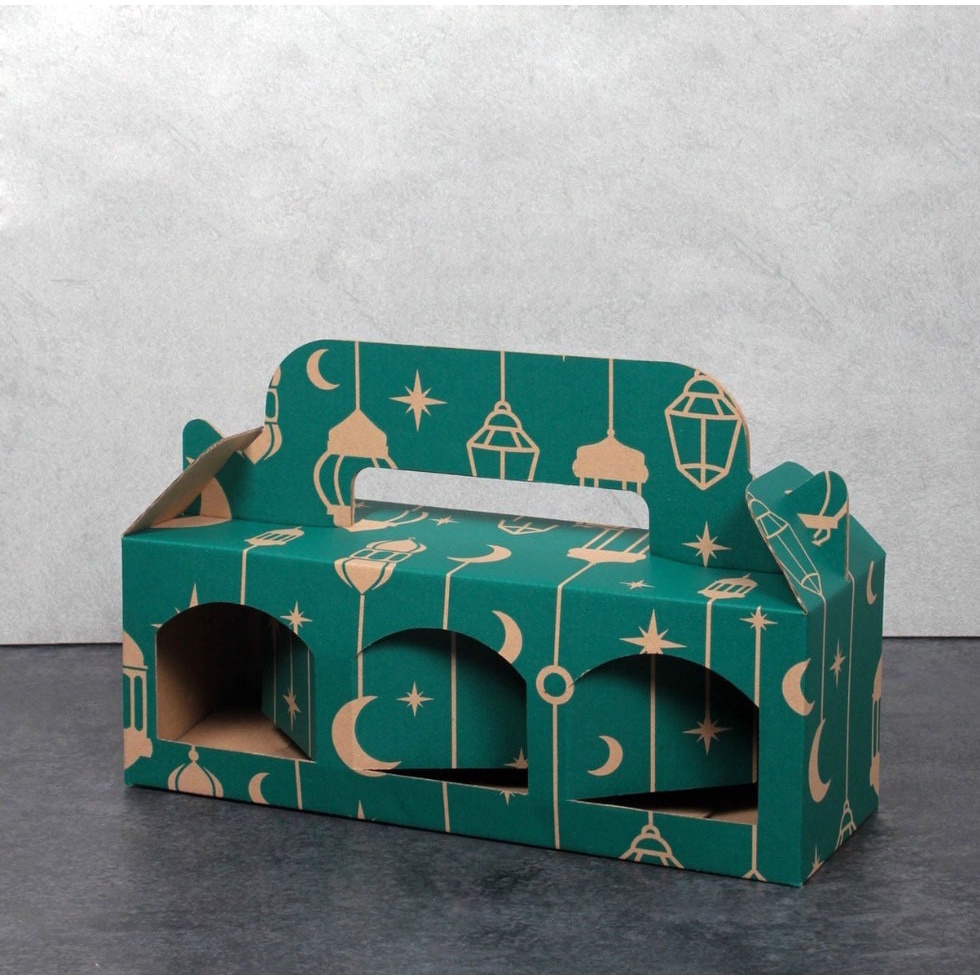 

(10pcs) Dus Toples Tabung Lebaran 400ml Box Isi 3 Jar 400ml Kardus Packaging Idul fitri Toples Diameter 8,5cm Tinggi 10cm