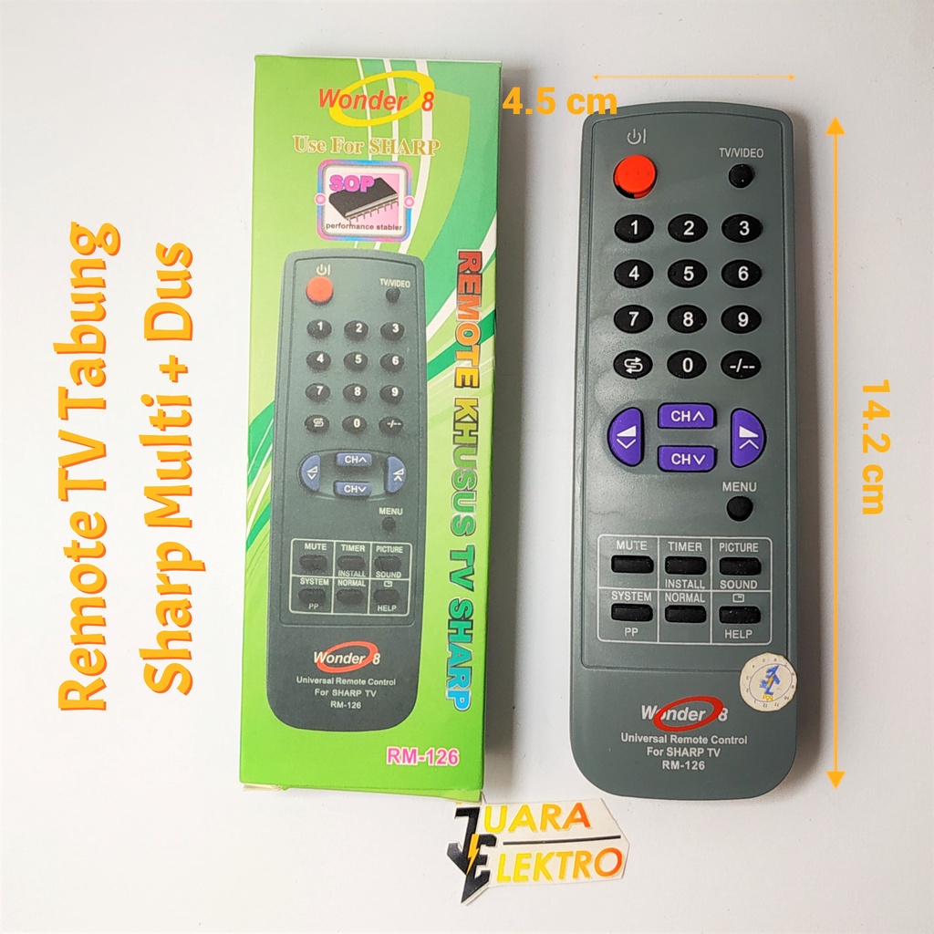 Remote TV Tabung Sharp Multi + Dus RM - 126