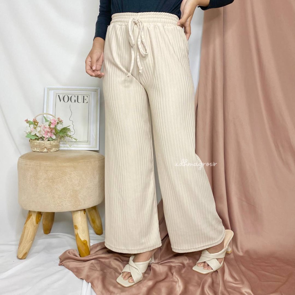 KULOT HIGHWAIST BAHAN RIB KNITT HIGH QUALITY PINGGANG TALI
