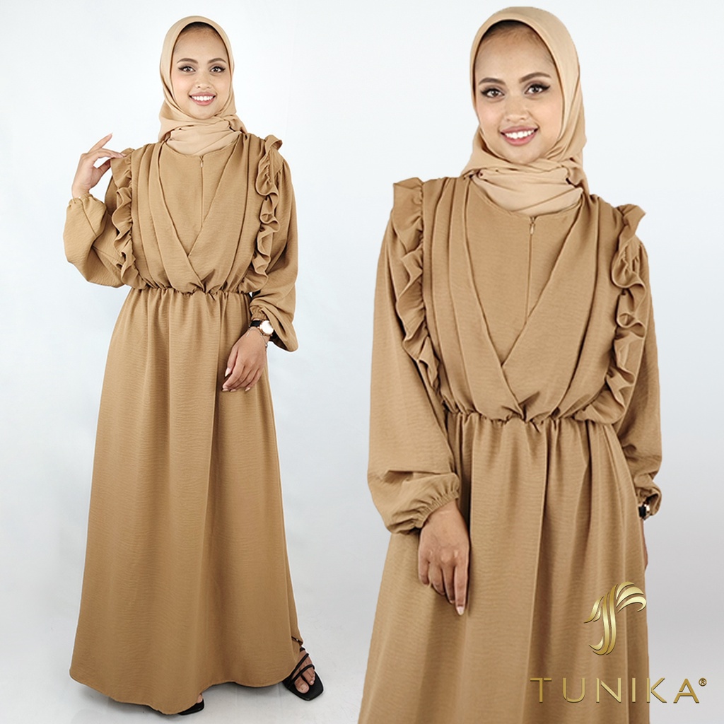 Valva Crinkle Airflow - Larva Mangocrepe - Baju Gamis Jumbo Wanita - Dress Muslim - Gamis Dewasa - T