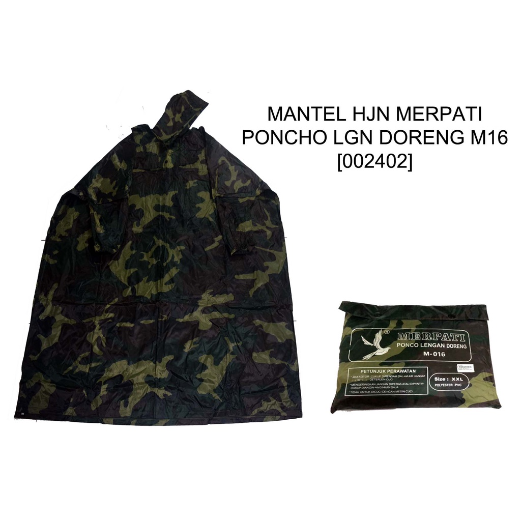Merpati Jas Hujan Ponco Lengan Doreng / Jas Hujan Ponco / Mantel Hujan Ponco