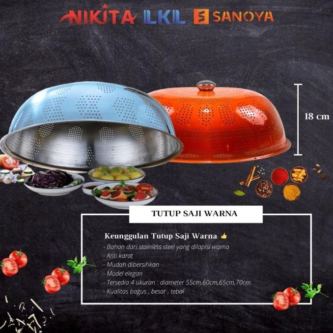 TUTUP SAJI / TUDUNG SAJI / TUTUP MAKANAN STAINLESS STEEL COLOUR