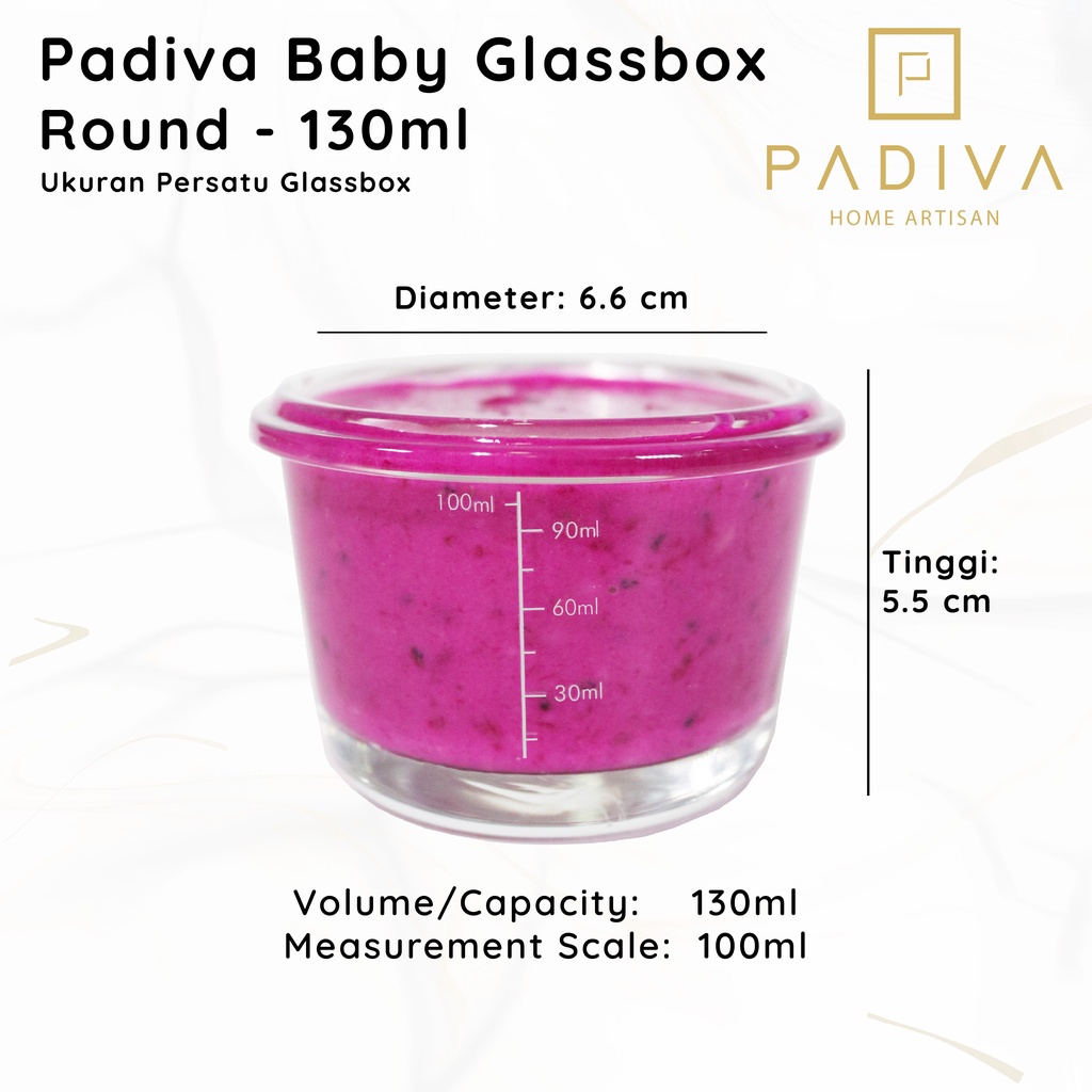 PADIVA BABY GLASSBOX ROUND 3 X 130ML / GBB130R