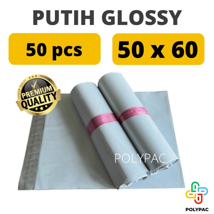 Terlaris Polymailer Putih Glossy [50X60] Isi 50Pc - Polymailer Putih Premium