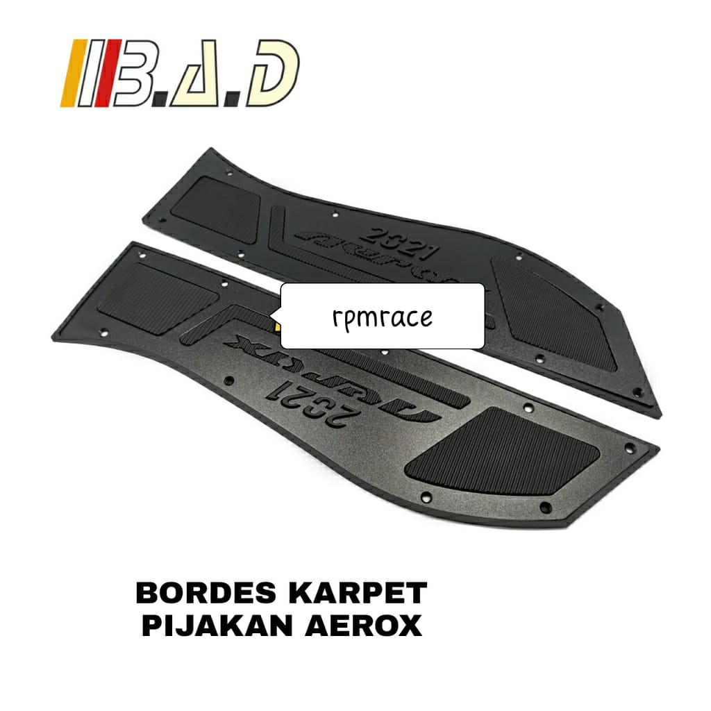 Bordes Karpet Pijakan Aerox 155 Connected 2021 Full Aluminium BAD