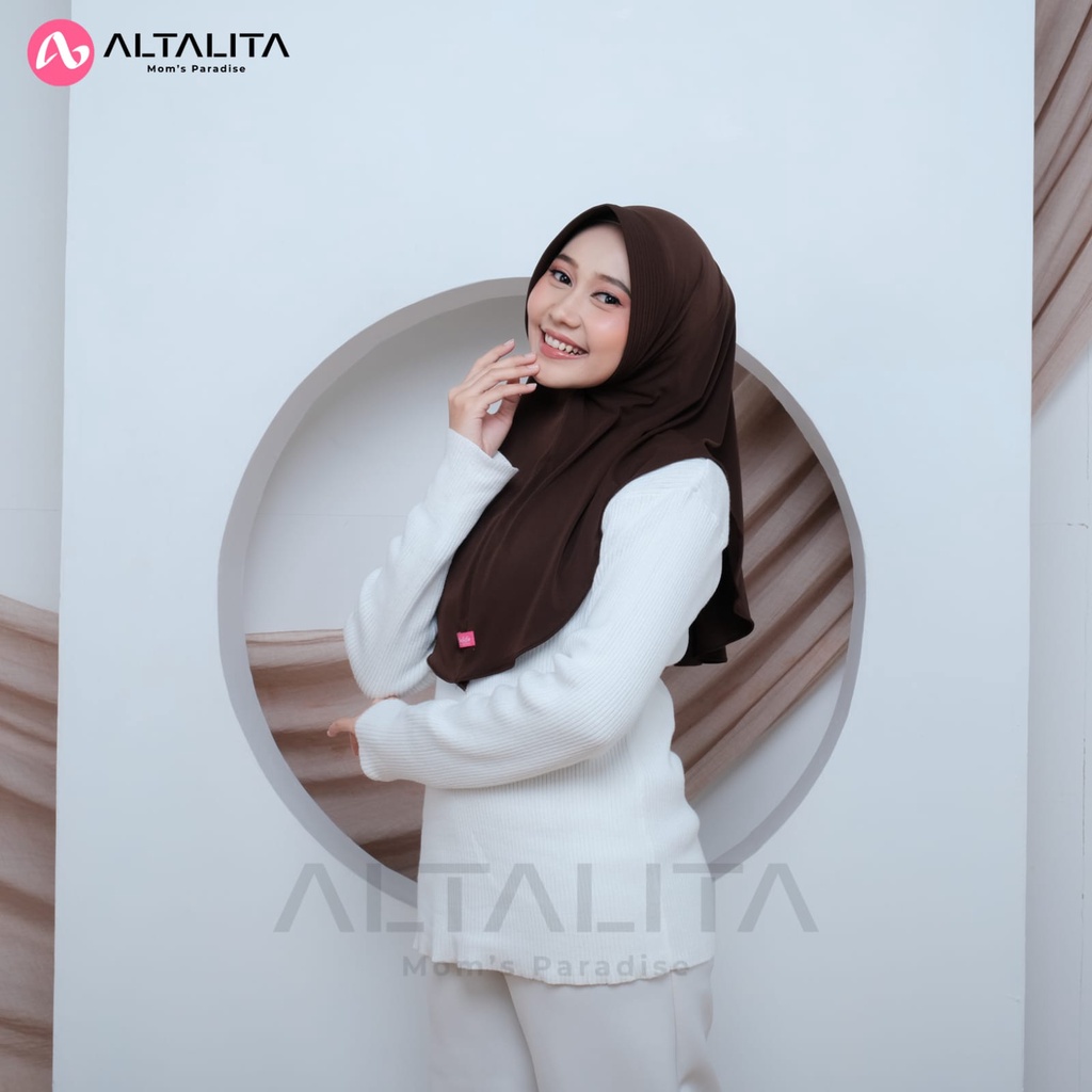 Altalita - Hijab Bergo Qaila Penguin Kerudung Instan Hamidah Size M Menutup Dada Jilbab Sport pet Tebal Bahan Jersey Premium Cocok Untuk Sekolah Olahraga Volly Futsal Senam dan Sehari-Hari