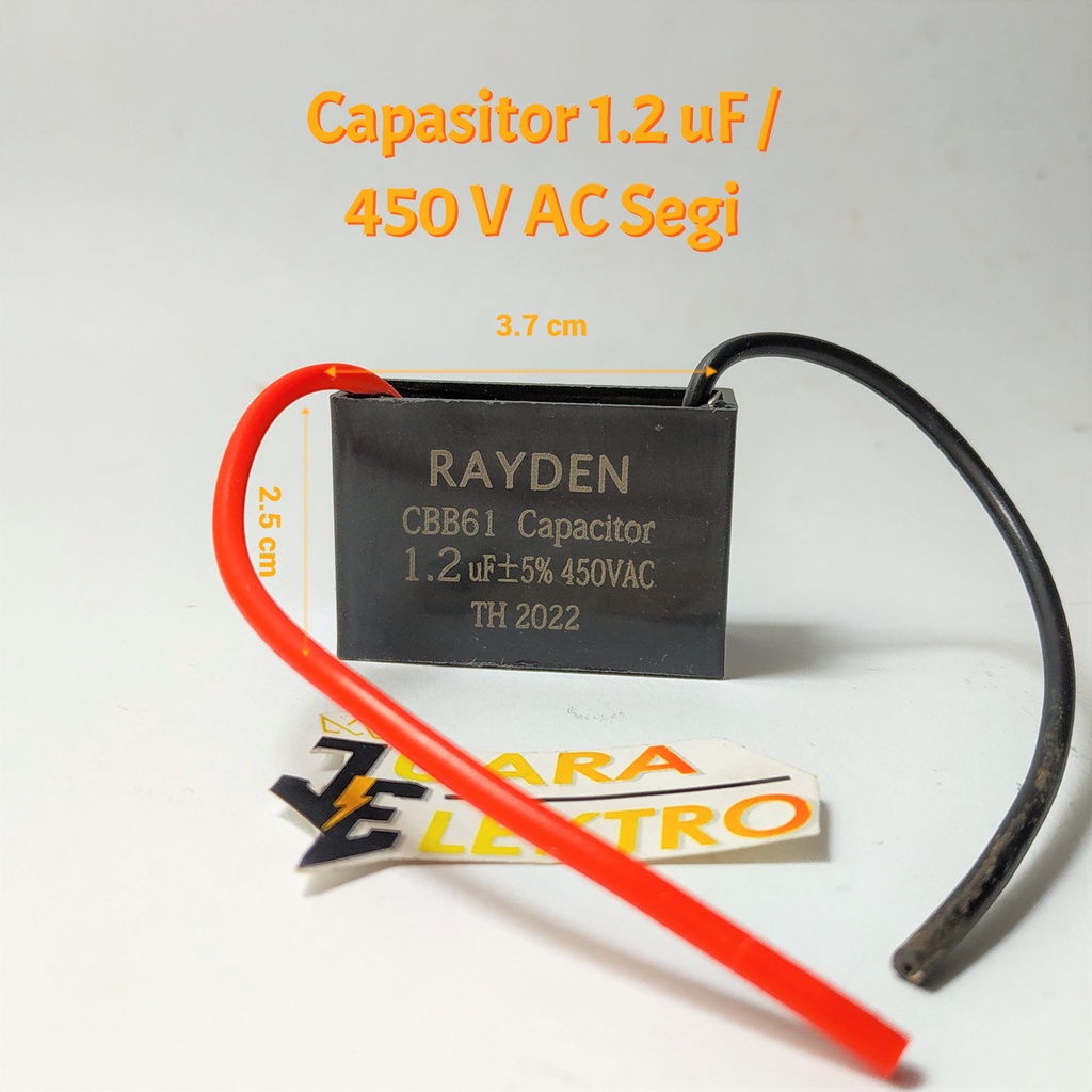 Capasitor Kipas Angin 1.2uF / 450VAC | Kapasitor Fan Kotak | Kapasitor Kipas Angin