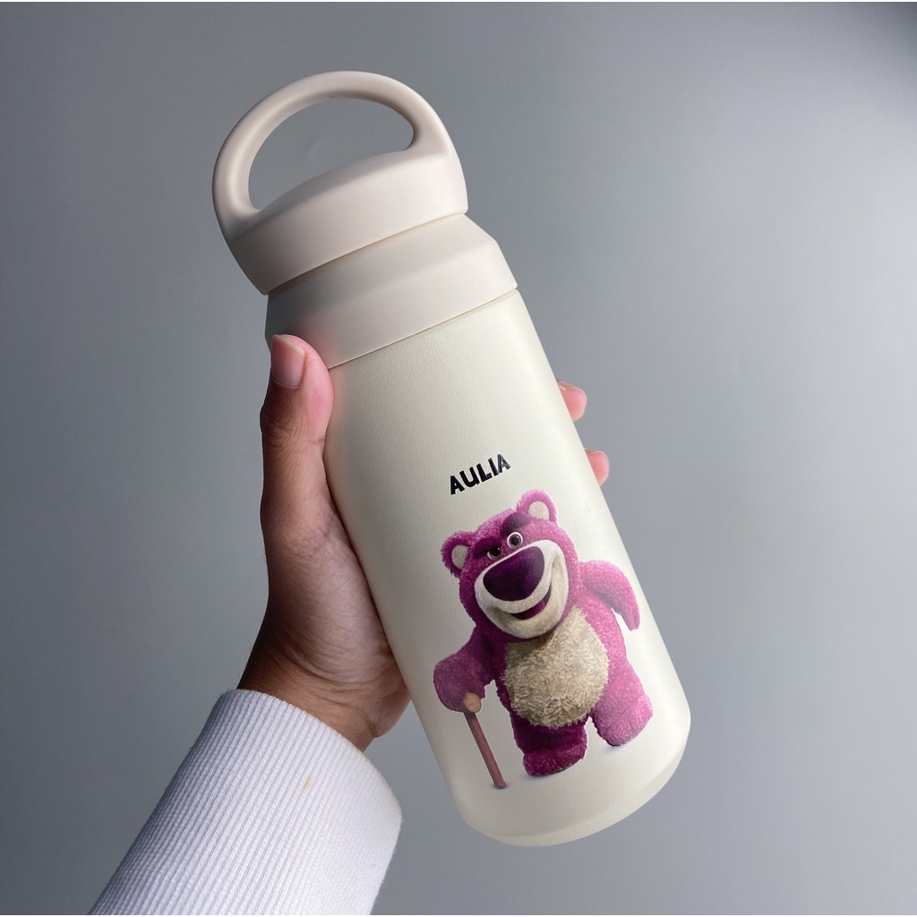 Tumbler Lotso Bear Botol Minum Tumblr Print Boston Osaka Putih Tambler Anak Karakter Toy Story Custom Nama