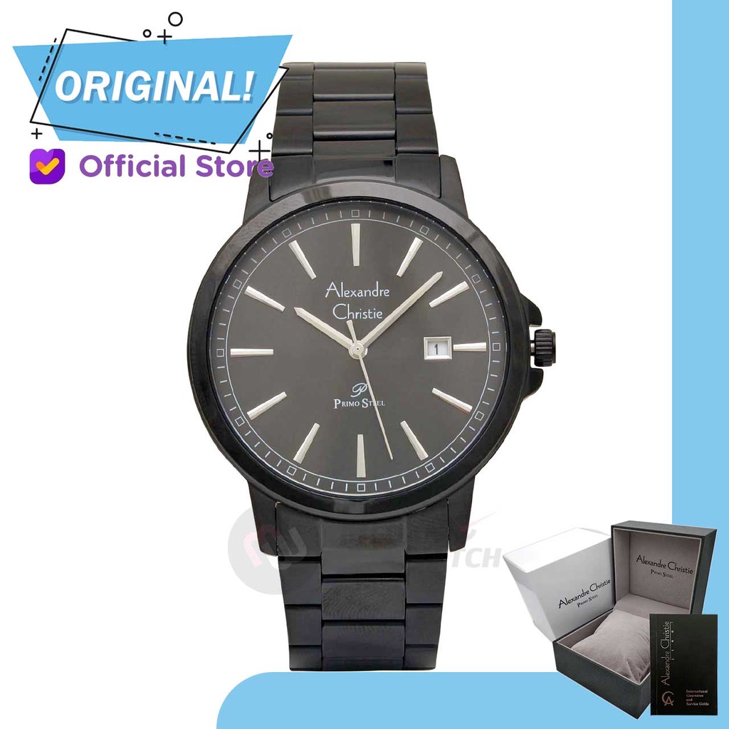 Jam Tangan Pria Analog Alexandre Christie 1014MD AC1014 AC 1014 MD 1014 MDBIPDG Original Garansi Res