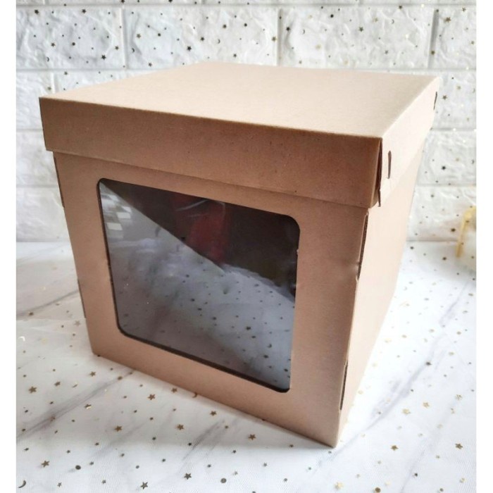 Box Kraft Cake Ultah isi 5pcs Box Kraft Kue Tinggi Dus Kue Cake Ultah