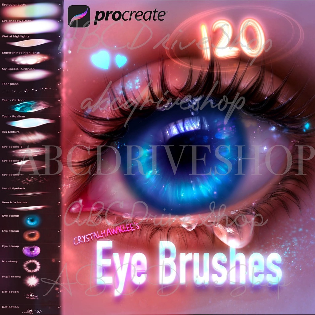 Procreate Brush - 120 Shimerring Eye Brushes