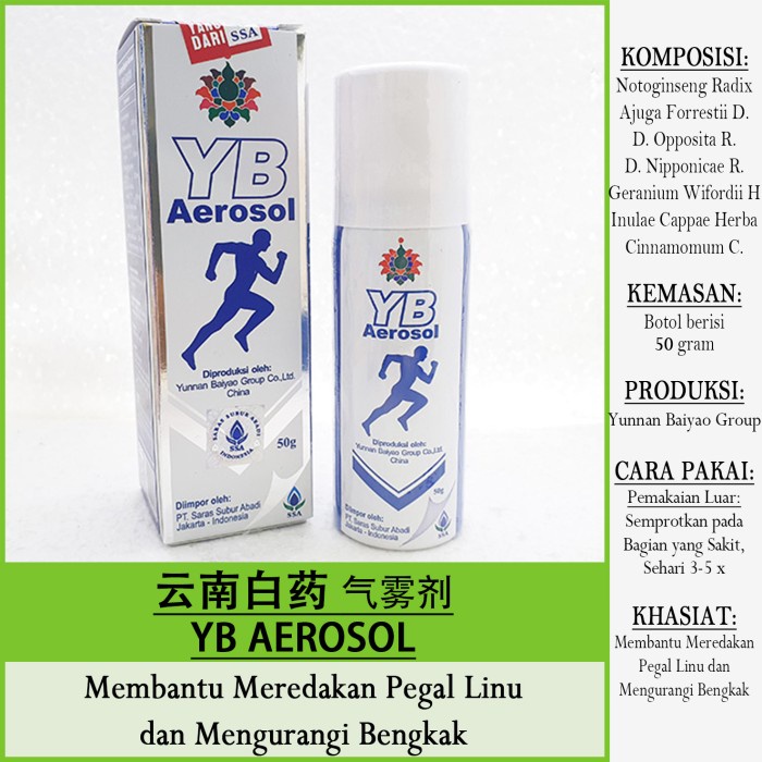 YUNNAN BAIYAO AEROSOL [QiWuJi ] u.Pegal Linu-Memar-Bengkak