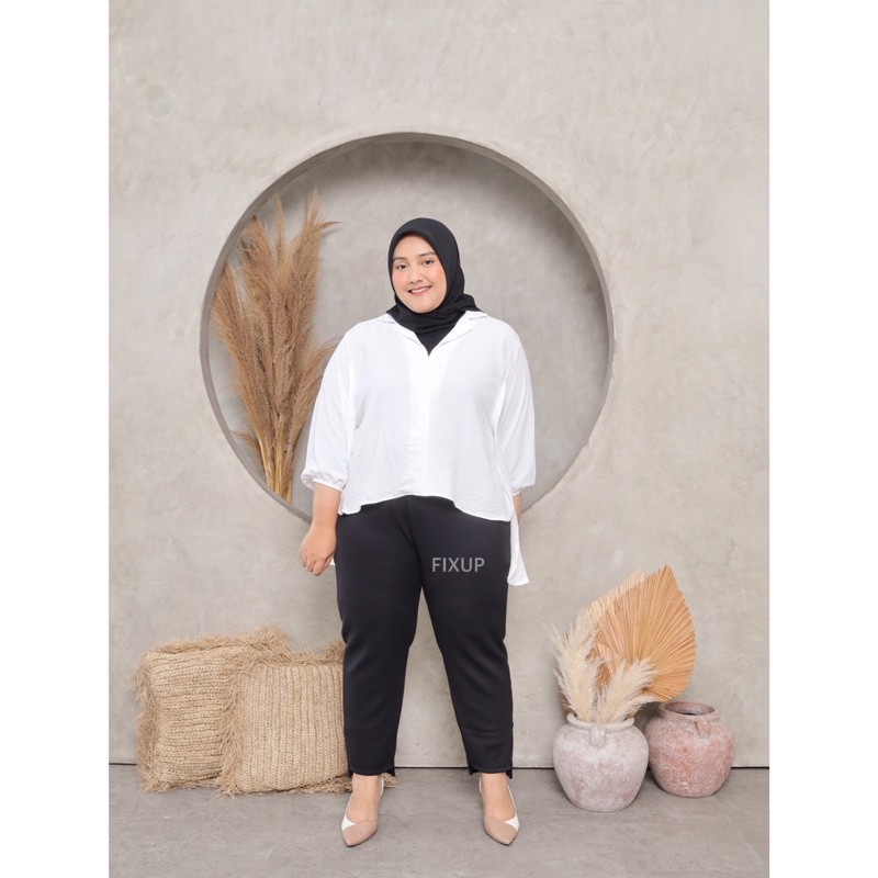 FIXUP - CELANA PANJANG HITAM WANITA JUMBO PANTS CELANA KERJA BUMIL PANTS CELANA KULOT