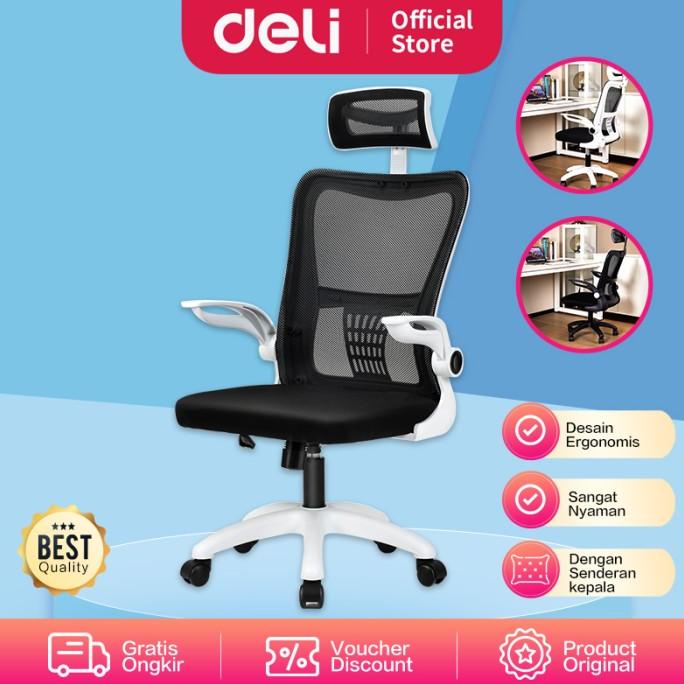 Deli Kursi Kantor / Kursi Kerja Jaring dengan Senderan Kepala E492X