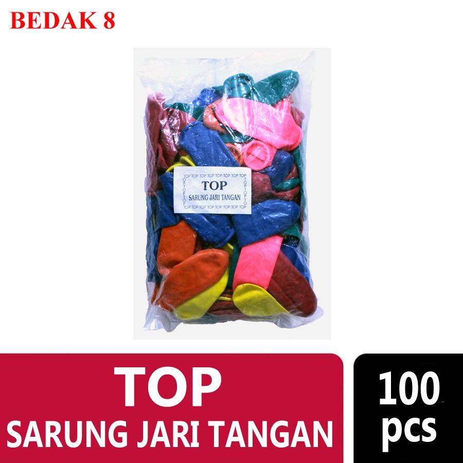 Sarung Jari / Balon Jari Tebal Top 1 pak = 100 pcs Warna Random