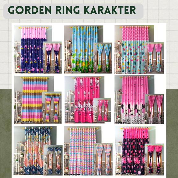 Gorden Karakter - Gorden Pintu Gorden Jendela Doraemon Hello Kitty Jungle Friend Flamingo Minnie Pin