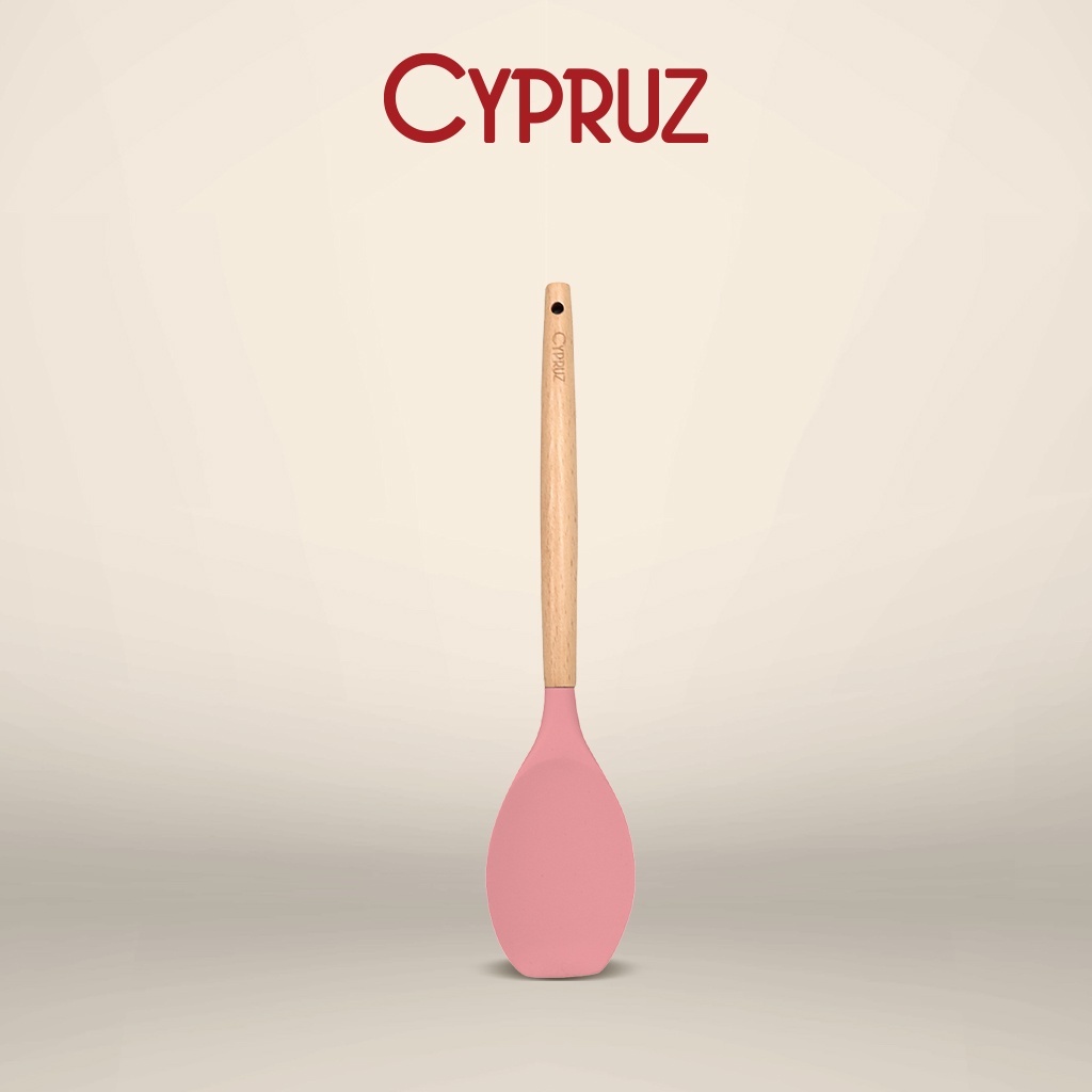 Cypruz Utensil Gg.Kayu Kepala Silicone: Sendok Serving RATA AM 0935