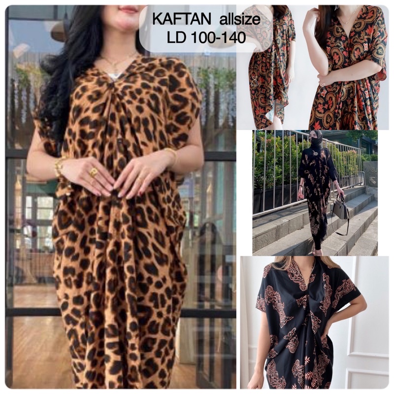 KAFTAN BATIK ETNIK LEOPARD HOMEDRESS LEBARAN RAYON ALLSIZE-BIGSIZE