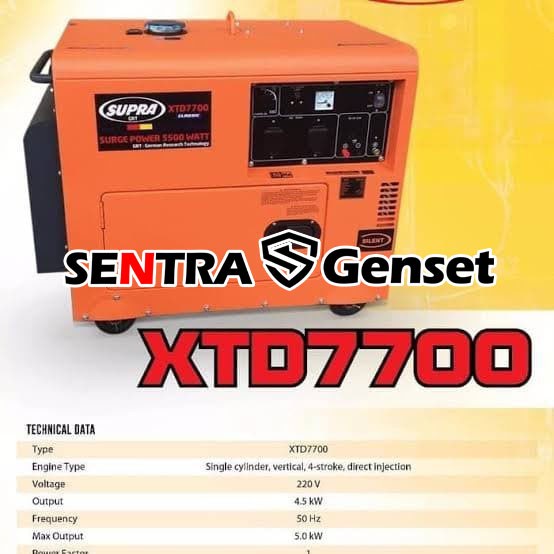 genset solar Supra XTD 7700. silent diesel 5000 watt. max 5500 watt