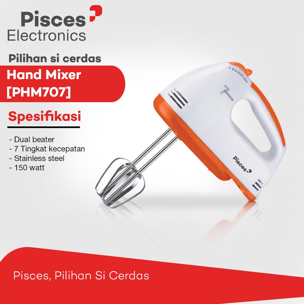 Pisces Hand Mixer Dual Beater PHM707