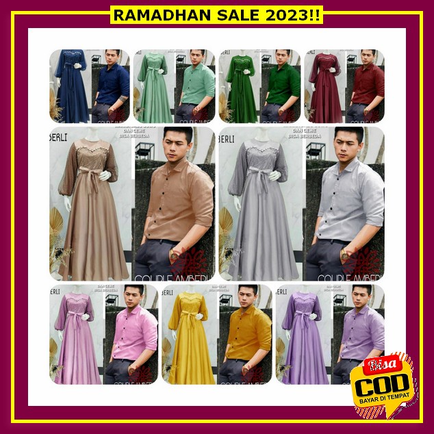 Baju Couple Hagia Shopia - Sarimbit Lebaran (2023) Hafiz&Hafizah Family Gamis Plus Khimar- Sarimbil 