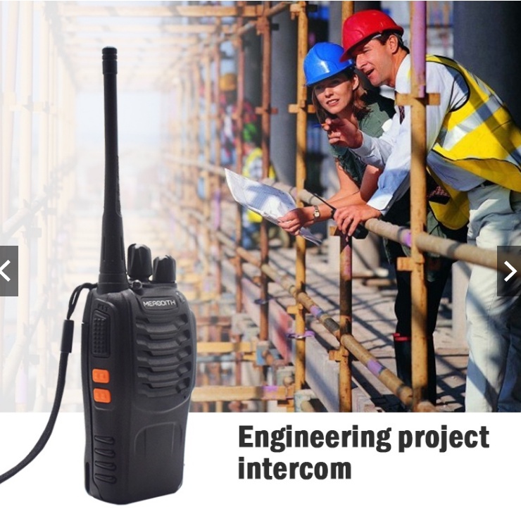 WTW11  Baofeng 888S 5W 16Ch 400-470MHz Interphone Radio Dua Arah Walkie Talkie (Hitam) Set 2 atau 1