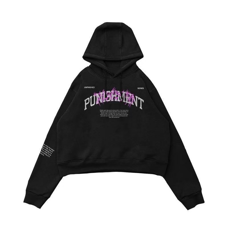 POSEIDON - Jaket Sweater Hoodie PUNISHMENT UNFINISHED FIRE M - XXL Pria Wanita Premium
