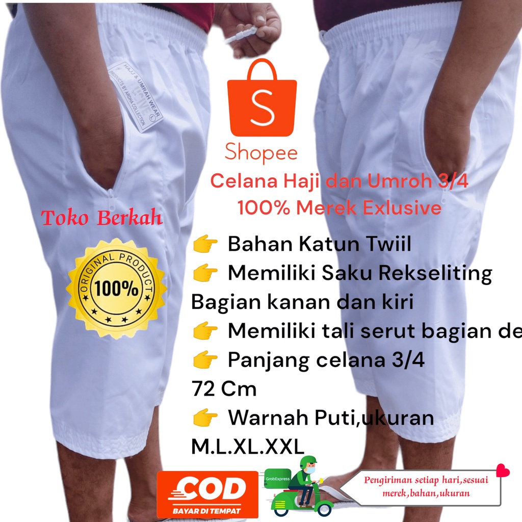 Celana Haji dan Umroh 3/4 merek Exlusip 100%