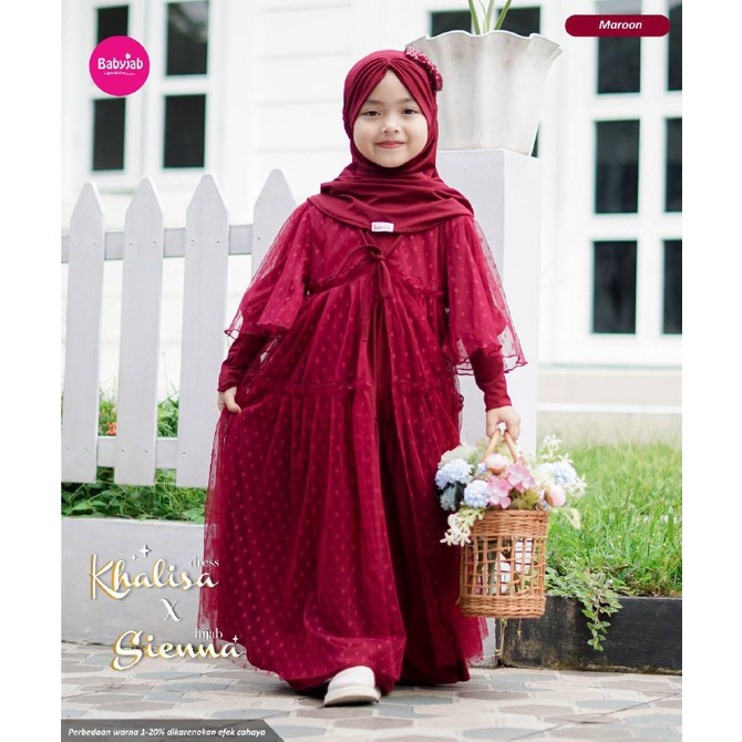 KHALISA DRESS SET HIJAB/ GAMIS ANAK BY BABYJAB