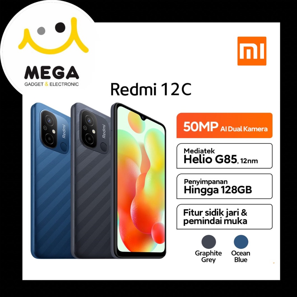 Xiaomi Redmi 12C 4GB + 64GB Garansi Resmi Xiaomi Indonesia