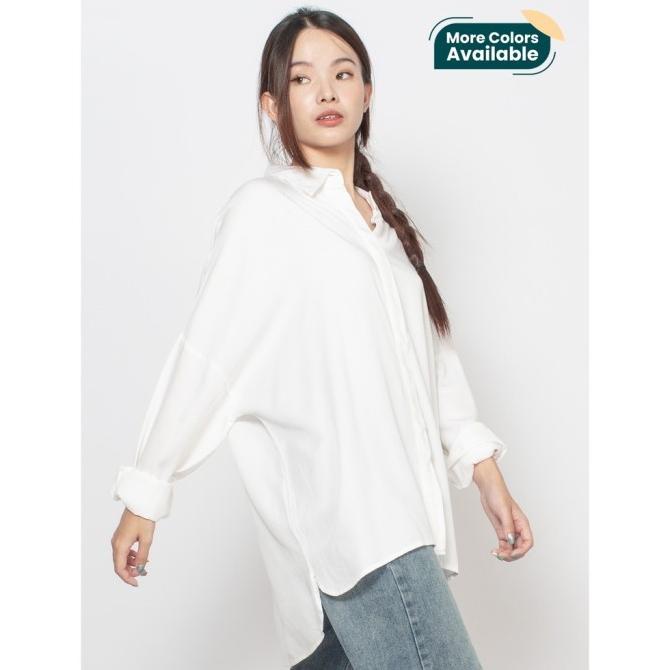 Ixora Odele Oversized Shirt - Kemeja Wanita Oversized Polos