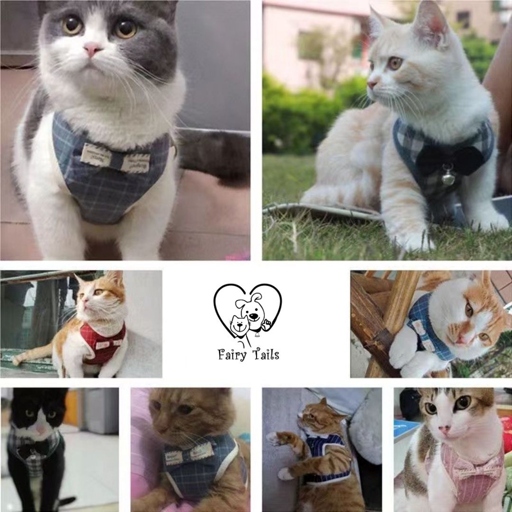 Harness Tali Tuntun Anjing Kucing Rompi Model Gentleman Bowtie Jas Elegan/Pet Harness Elegant Bowtie Leash for Dog and Cat