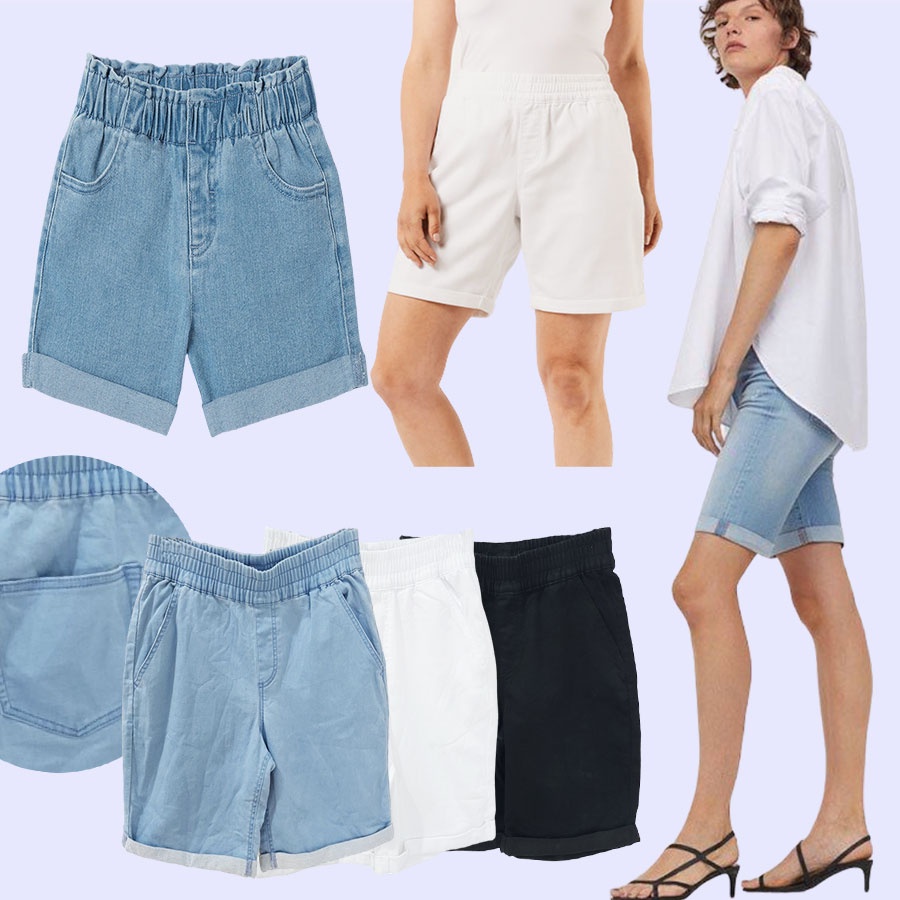 CELANA DENIM WANITA ANKO06 PULLON DENIM SHORTS