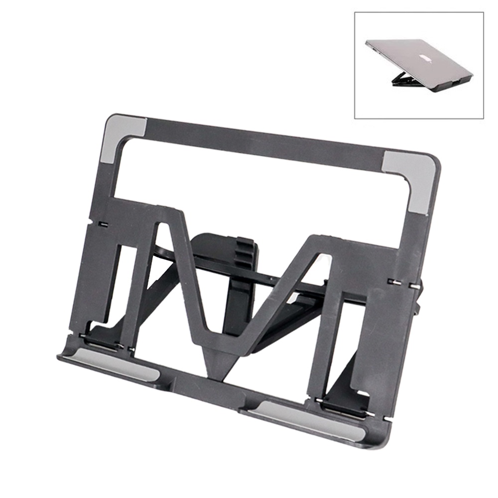 Laptop Stand ABS Foldable Adjustable Non-Slip - P7 - Black